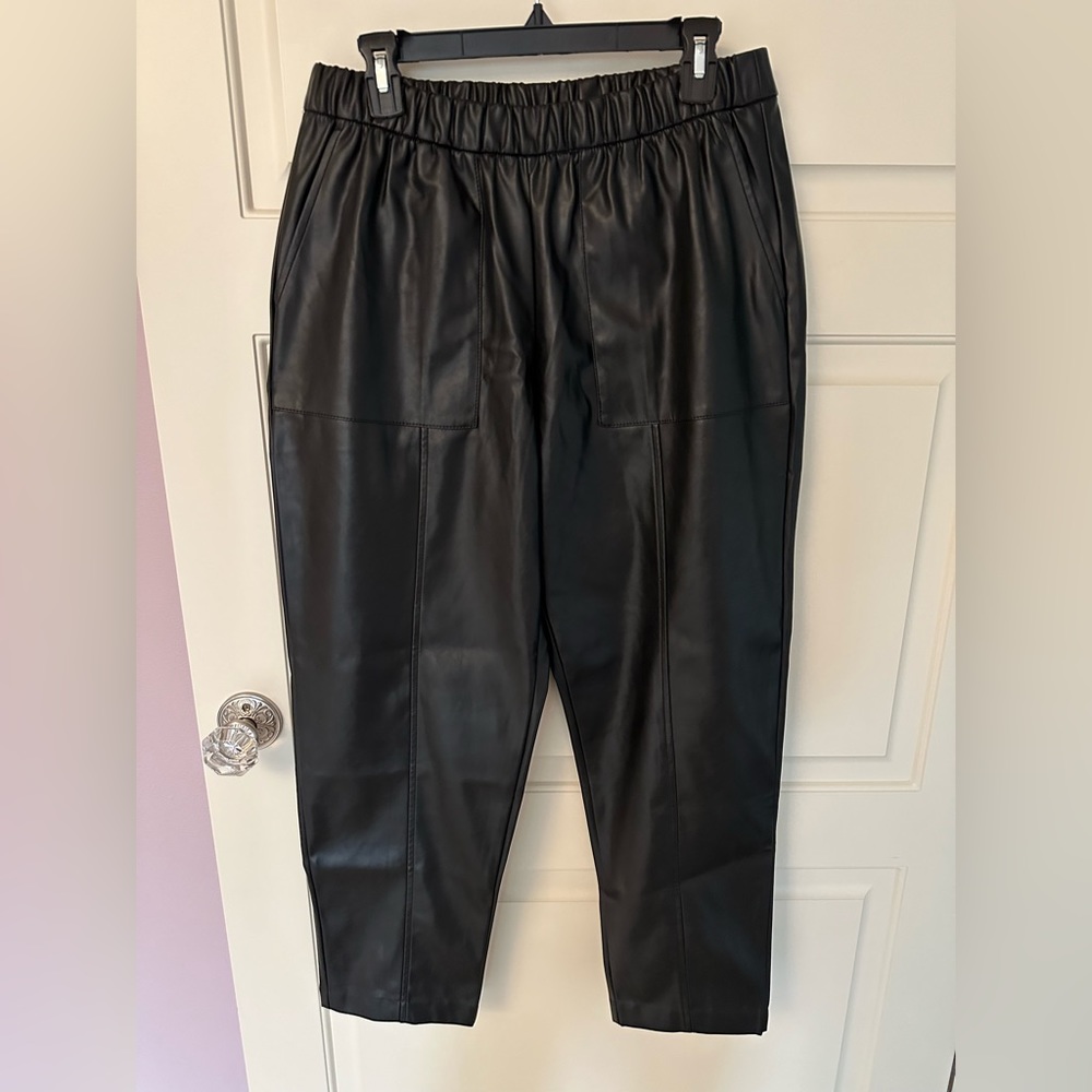 GAP Black Vegan Leather Pants